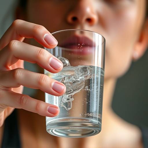 A person drinking a glass of water, emphasizing the importance of hydration